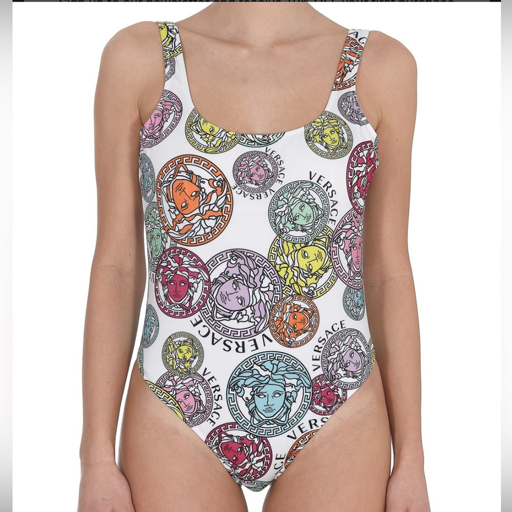Versace Multicolor Medusa Print Swimsuit